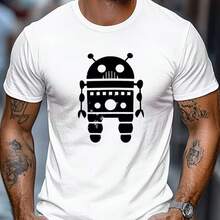 Printed T-Shirt For Men And Women - 白色 - 查看 1