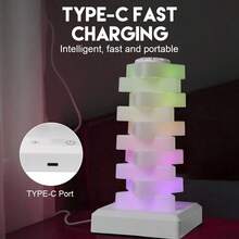1件創意LED垂直亮桌面燈,Type-C可靈活充電家用桌燈,觸控6段可調亮度USB充電,RGB氛圍燈搭配磁吸底座設計,學生宿舍燈,便攜式臥室、客廳、書房、辦公室、床頭桌燈(附USB充電線) - 炫彩夜燈 - 查看 7