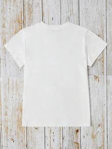 Women's T-Shirt With Eiffel Tower And French-Themed PRIS Print - Short-Sleeved, Round-Neck Top, Suitable For Summer Casual Wear, Parisian Outfits, Machine Washable - 白色 - 查看 2