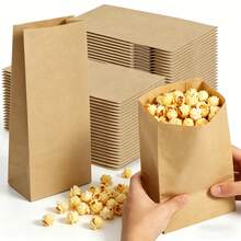 100入迷你紙袋 儲物紙袋 耐用牛皮紙包裝袋 適用派對禮品袋、零食、餅乾、漢堡、便當、外帶包裝袋 (9.5*5.1*3.1in) 50/30/20/10入 - 彩色 - 查看 3