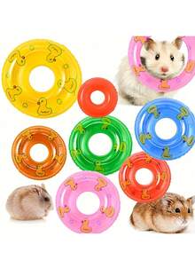 3pcs/6pcs Mini Swimming Rings, Small Pet Swimming Props, Pool Floating Decorations, Suitable For Swimming Pool Party, Mini Pet Swimming Rings, Duck Pattern, Small Pet Swimming Rings, Pet Swimming Pool Party Swimming Rings, Suitable For Summer Pet Swimming Pool Friendly Party Games, Pet Bathing, Turtle Swimming Rings, Pool Decorations. - Multicolor - View 5