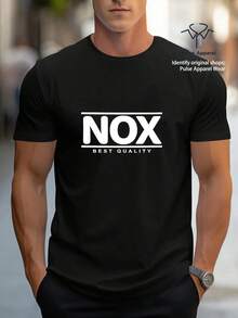 Prenda individual, no un conjunto de 3 piezas. Conjunto de 1 camiseta de manga corta para hombre, elegante y minimalista, presenta un prominente logotipo "NOX" y la frase "QUALITY" en la parte frontal.Las líneas de diseño limpio resaltan la aura competente del hombre urbano moderno.Disponible en tres colores clásicos - Blanco - Ver 4