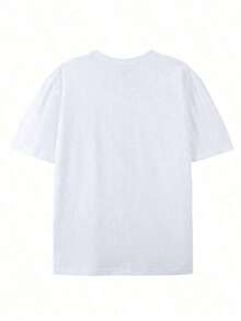 Premium Unisex Casual T-Shirts (220% Cotton) - Men's Summer T-Shirt With Round Neck And Short Sleeves, Casual Cotton Print, Letters, Comfortable Cotton - 白色 - 查看 2