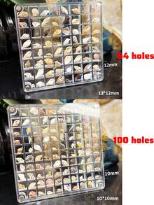 1pc Acrylic Magnetic Shell Display Box, 36/64/100 Slots Acrylic Shell Display Box, Multi-Functional Shell Display Box, Storage Display Box, Jewelry Box, Suitable For Decorative Storage Of Stars, Shells, Gems And Handicrafts, Suitable As Birthday Gift For Friends And Family - Multicolor - View 4