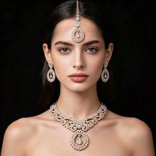Vintage Rhinestone Inlaid, Suitable For Brides, Wedding, Banquet, Party Wear - Jewelry Set - View 3