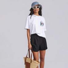 Baladeur Tropical Paradiso White T-Shirt - Black - View 8