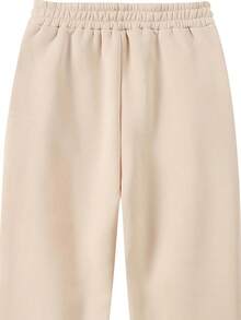 (1 Pants) Women'S Fashion Trousers, Women'S Autumn And Winter Fleece Sweatpants, Printed Design Sweatpants - 杏色 - 查看 4