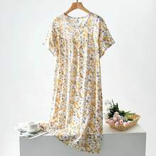 Vestido de dormir con estampado Floral para mujer, ropa de dormir holgada para el hogar, camisón bonito con estampado de cereza, novedad - MH-14 - Ver 4