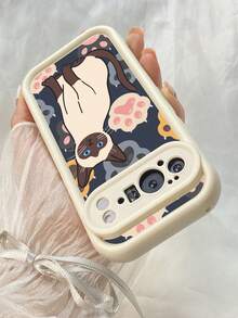 NR180 シャム猫のかわいい猫,対応するPixel 10 9 8 Pro 9A 8A ケース、対応するiPhone17 16 15 14 13 12 11 Pro Max 7 8 16 15 14 Plus 16e 17e 17 Air ケース、フルカメラ保護ソフト TPU ケース、キャンディカラーエンジェルアイラダーマットシリコン肌に優しいタッチフォンケースカバー（女性＆女の子向け） - ホワイト - チェックする 7