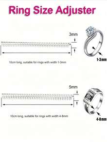Transparent Ring Sizer, Invisible Ring Adjuster, Women's Loose Ring Size Reducer Invisible Sticker, DIY Sewing Jewelry Tool Kit Adjuster Set For Loose Rings - Suitable For Wedding Rings And Jewelry Comfort - Multicolor - View 9