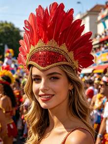 Diadema de plumas artificiales y lentejuelas, tocado de plumas de carnaval, estilo vintage de los años 20, accesorio de disfraz de fiesta DIY, diadema de plumas coloridas, adecuada para fiesta de cumpleaños, día de carreras, té de la tarde, Nochevieja, concierto y decoración del hogar, boda de baile, actuación en el escenario, disfraz de carnaval y accesorios, suministros para fiestas, despedida de soltera, accesorios de fotografía, carnaval del Día de San Valentín. - multicolor - Ver 3