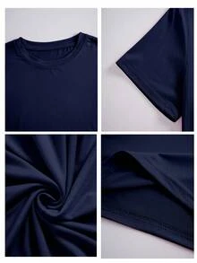 客製化個性化運動禮品－可在右上角客製化－獨家女款圓領短袖T恤。您可以添加自拍照、圖案、家庭照、好友合照、Logo等圖片，設計並印製一件獨一無二的T恤。這是送給女友的完美禮物，也可作為情侶約會的獨家情侶套裝穿搭。 - 藏蓝色 - 查看 4