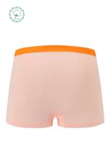 4pcs/Pack Girls' Soft Comfortable Cute Orange Pattern Briefs - Multicolor - View 3