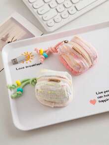 Cute Korean-Style "Little " Wallet | Portable Handbag Coin Purse | Mini Earbud Organizer | Compact Makeup Bag | Mini Wallet | Coin Pouch | Clutch | Travel Pouch - Multicolor - View 4
