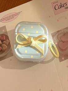 Ốp tai nghe chấm bi vàng mùa hè kèm nơ, vỏ bảo vệ chống sốc tương thích với AirPod1/2/3/4, Pro/Pro 2/Pro 3 - Nhiều màu - Xem 5