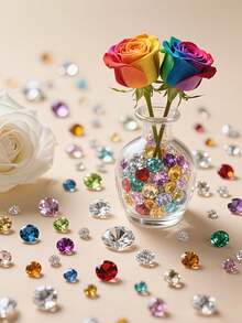 1500pcs Rhinestone Decor, Suitable For Vase Filler, Tabletop Centerpiece, Cosmetic Storage, DIY Rhinestone Makeup Box, Wedding Party Table Decor And DIY Accessories. - 1 Set - View 6