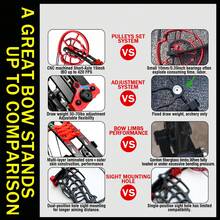 BROWNDATE New Metal Compound Bow, 30-70LBS Adjustable, Arrows & Steel Balls Dual Compatible, 25-30" Draw Length, Left/Right Hand Avalible, CNC Metal Short Axle 19" Design For Beginners & Adults Outdoor Practice Training Archery Equipment, Precision & Stability - (Black and Red) Pro Dual-purpose Bow - Bare Bow Set - View 5