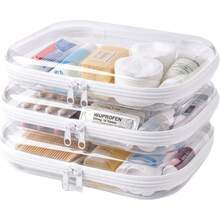 3PCS Clear Hard Shell Zipper Case, Transparent Hard Plastic Zipper Pouches For Travel Organization, Waterproof Toiletry Makeup Bags Cosmetic Pouches, Pencil Organizer Box Toys Storage (L: 11.8*9.8*2) - 3S - 查看 1
