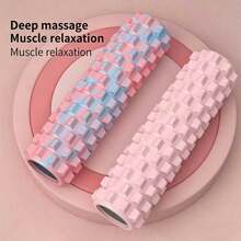 1pc High Density Foam Solid Roller Massager, Deep Tissue, Relax Back And Leg Muscles, Designed For Muscle Massage Release, Fascia Trigger Point Release, Sports, Yoga, Pilates And Stretching, Muscle Massage - Multicolor - View 6