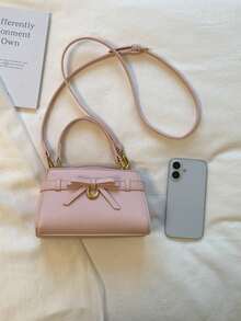 Fashionable Versatile Contrast Color Casual Tote Bag For Women - Pink - View 6
