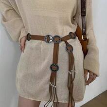 Bohemian Style Tassel Belt,  Retro High-End Fashion Accessory, Niche Temperament Woven Waist Chain - .18#花朵編織腰帶-K0261 - 查看 10