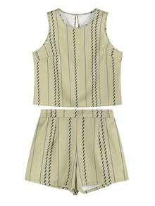 Olive drab-Conjunto informal tejido de talla grande para mujer, traje cómodo de talla grande a la moda, conjunto de ropa de mujer Olive drab - Verde militar - Ver 4