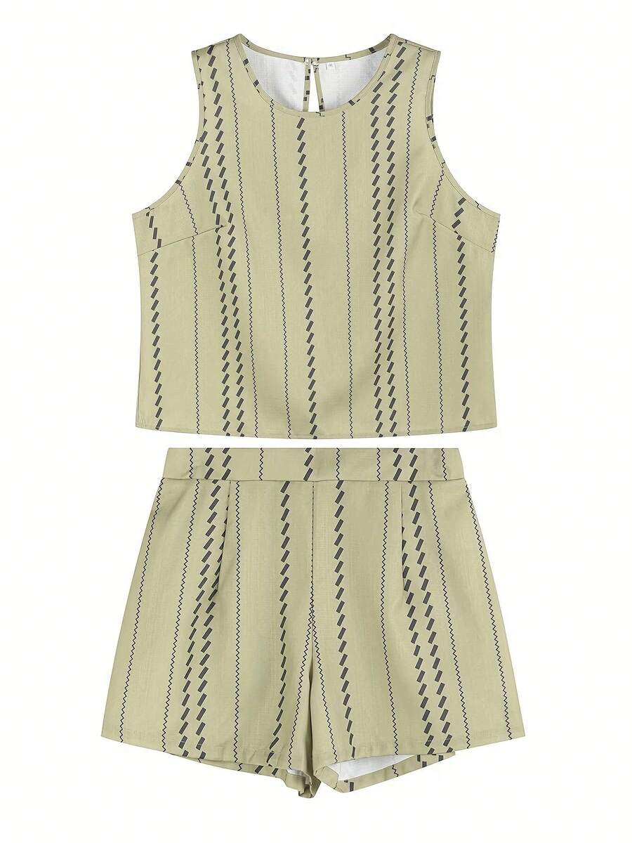 Olive drab-Conjunto informal tejido de talla grande para mujer, traje cómodo de talla grande a la moda, conjunto de ropa de mujer Olive drab - Caqui - Ver 1