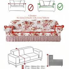 1pc Milk Silk Floral Print Sofa Cover, Non-Slip Elastic Decorative Sofa Slipcover For Single/Double/Three/Four Seater Sofa, Pet-Friendly, Colorful For Spring/Summer/Autumn/Winter - Multicolor - View 13