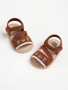 Dép xăng đan đế mềm unisex cho trẻ sơ sinh/trẻ nhỏ, giày bệt dự tiệc cưới, dép đi biển, giày tập đi cho trẻ sơ sinh. - màu nâu - Xem 5