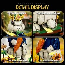 Puzzle Balok Bangunan Hewan Kelinci Pastoral Kreatif Dekorasi Rumah, Rakitan Kelinci Bunga Pedesaan, Ornamen Dekorasi Rumah, Penghilang Stres, Hadiah Liburan Hadiah Ulang Tahun - MultiWarna - View 4