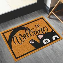 Alfombra de Entrada de Fibra de Coco Natural con Diseño de Corazón de Gatos Blancos y Negros, Antideslizante, para Decoración del Hogar, Interior y Exterior - 4 - Ver 11