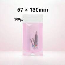 50/100入拋棄式自封滅菌袋，適用於美甲工具組，適合美容院與居家使用，包裝美甲工具組 - 粉色 - 查看 11