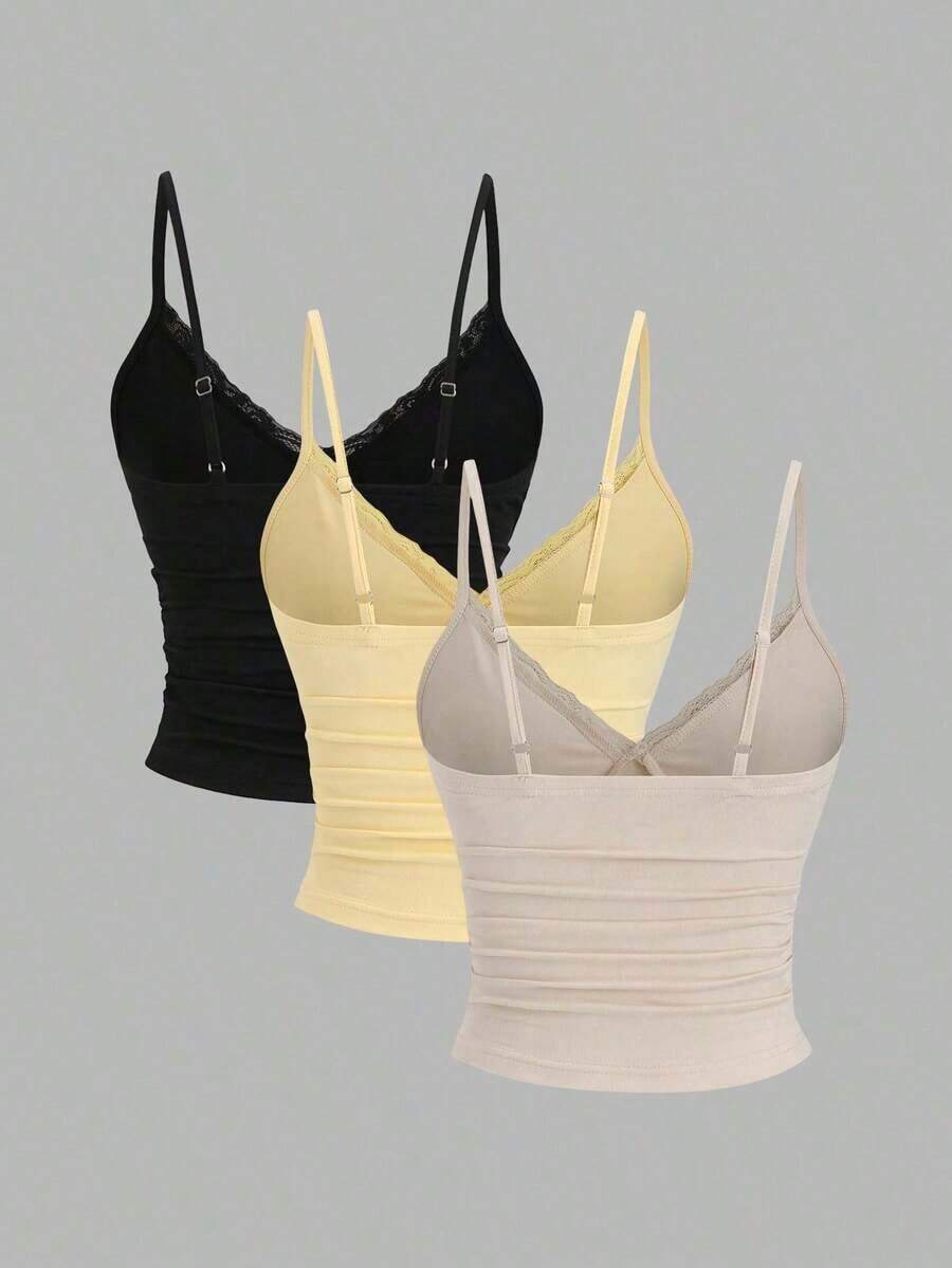 KC9P Conjunto de ropa Y2K con lencería de encaje, plisado y fruncido sexy - Multicolor 9 - Ver 1