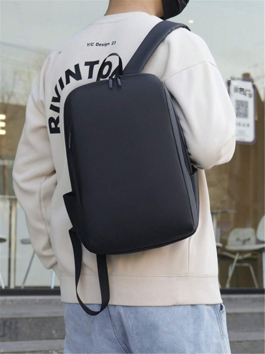 Minimalist Casual Men Backpack,Y2k, Work Bag, Backpack For School - Black - View 1