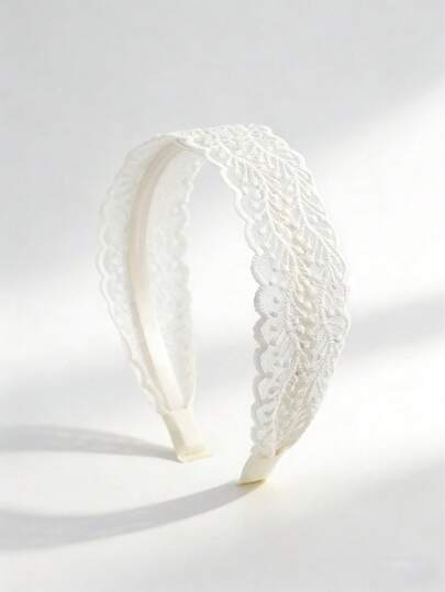 1pc Fashionable Vintage French Lace Embroidery Headband, Versatile Daily Wear Hair Accessory, Elegant Luxury Fashion Accessory For Girls In Summer,Travel,Birthday