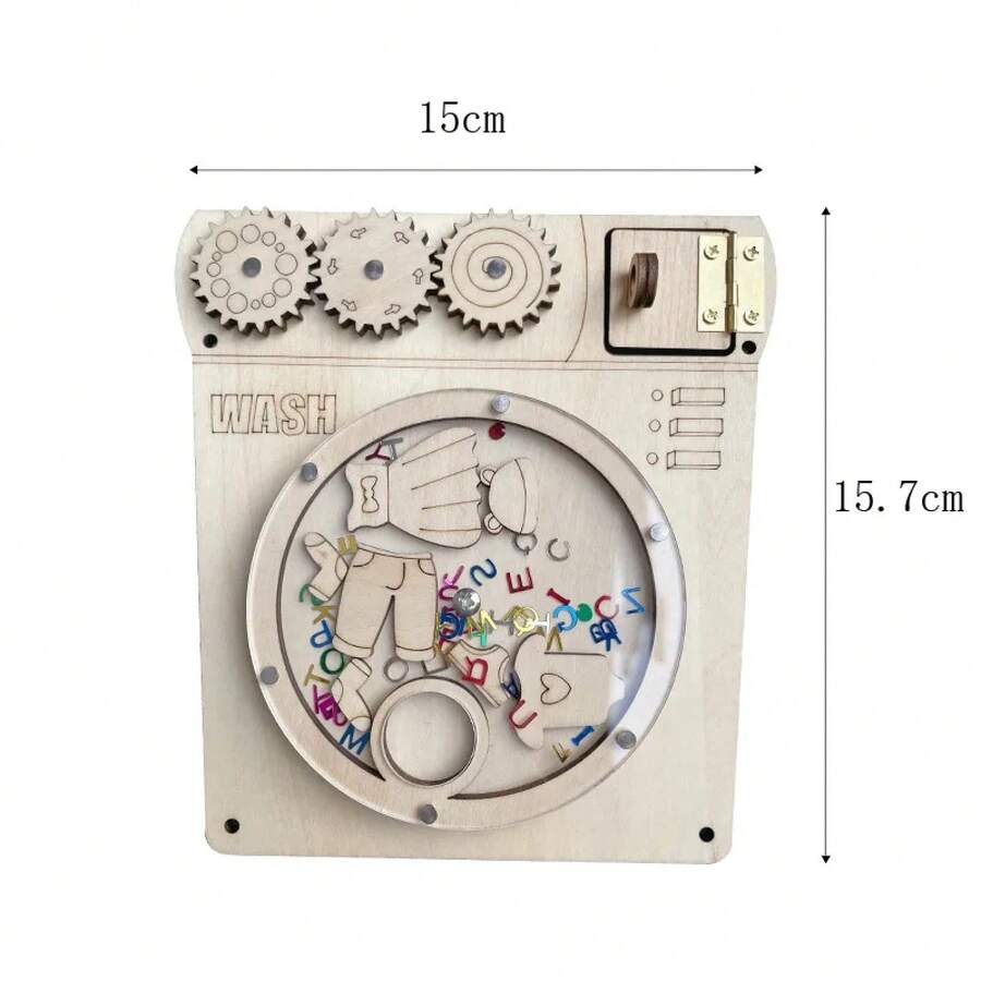 Tablero de madera ocupado, accesorios DIY, juguetes, lámparas, timbre, material didáctico Montessori, capacidad práctica, juegos educativos para niños, regalos2026 UO6J - Lavadora - View 1