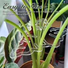 透明可調節植物支撐夾，防滑抓握園藝夾，適用於室內/室外使用、溫室、盆栽、龜背竹、蕨類，耐用輕量塑料材質，室內植物護理理想選擇，透明設計 - 多色 - 查看 9