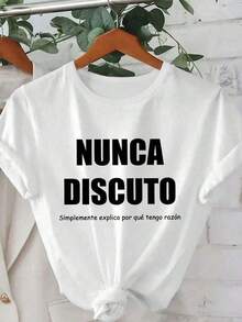 Mexican Basic Camiseta gráfica con eslogan español de verano para mujer, uso diario casual y cómodo en color negro  New Launch - Blanco - Ver 3