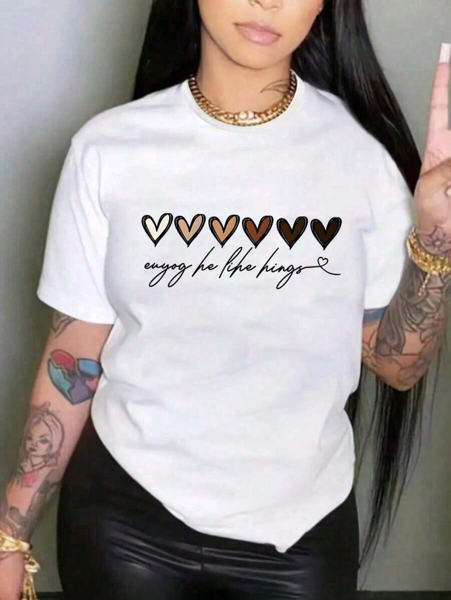 YOKASA Camiseta de manga corta con estampado informal de verano para mujerPure-Cotton - Blanco 1 - Ver 1