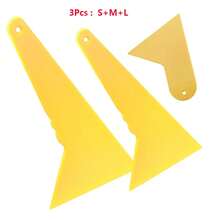 Escurridor de película para ventana de coche, raspador de punta triangular de plástico grueso amarillo para pegatina de envoltura de vinilo, herramienta de instalación de película de tinte para ventana de coche RYBV - Solo 1 L 28cm - Ver 2