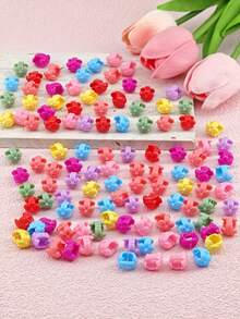 120pcs/Pack Braid Beads Hair Accessories, Cute Candy Color Plastic Hair Clips, Summer Hair Decor, Dreadlock Hair Accessories, Party Hair Accessories - Multicolor - View 4