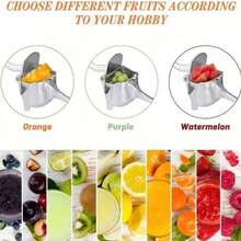 1pc Large Manual Juicer, Multi-Function Hand Press Fruit Juicer With Lemon Squeezer, Lemon Juicer, Efficient Juicing, Easy To Use, Lightweight, High-Quality Material, Juicer, Healthy Lifestyle, Lemon Juicer, Kitchen Appliance, Home Decor, Gift For Her - Multicolor - View 10
