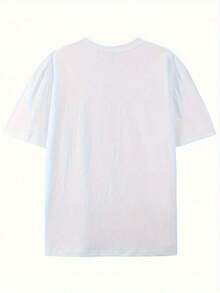 Camiseta Casual de Manga Corta con Cuello Redondo para Mujer - Estampado de Corazones y Cruces con Diseño de Dibujos Caprichosos, Tela Transpirable de Elasticidad Media, Lavable a Máquina, Top de Primavera Verano, Camisetas Bonitas, Camiseta de Corte Relajado, Tela Cómoda - Blanco - Ver 2