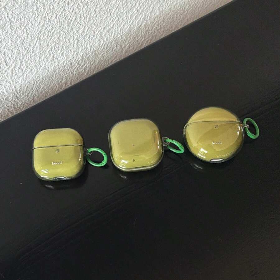 Hộp đựng tai nghe màu xanh lá cây trong suốt, tối giản, phong cách retro, có vòng treo, tương thích với FreeBuds 2/7i/5i, Galaxy Buds 2/Pro 4, thiết kế thanh lịch và đơn giản.