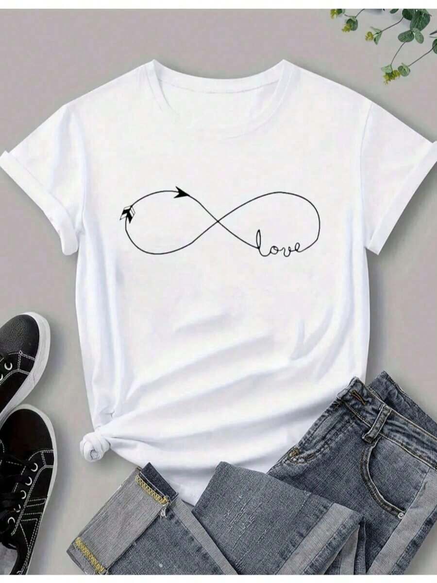 [Entrega Local]Playera Para Mujer Camiseta Con Estampado De  GráFico    Casual    PoliéSter    Mujer  Diario    Primavera - Blanco - Ver 1