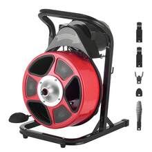 Drain Cleaner Machine 50 FT X 1/2 Inch, Manual Feed Sewer Snake Auger With 4 Cutters & Air-Activated Foot Switch For 2" To 6" Pipes - 查看 8