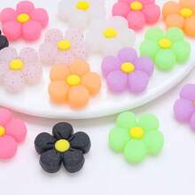 2/3/5/7Pcs Macaron Color Soft Rubber Flower Accessories DIY Handmade Hair Clip Hair Tie Materials Cream Glue Phone Case Decoration Accessories Colorful 3D Small Flower Ornaments Random Style Color - Multicolor - View 3