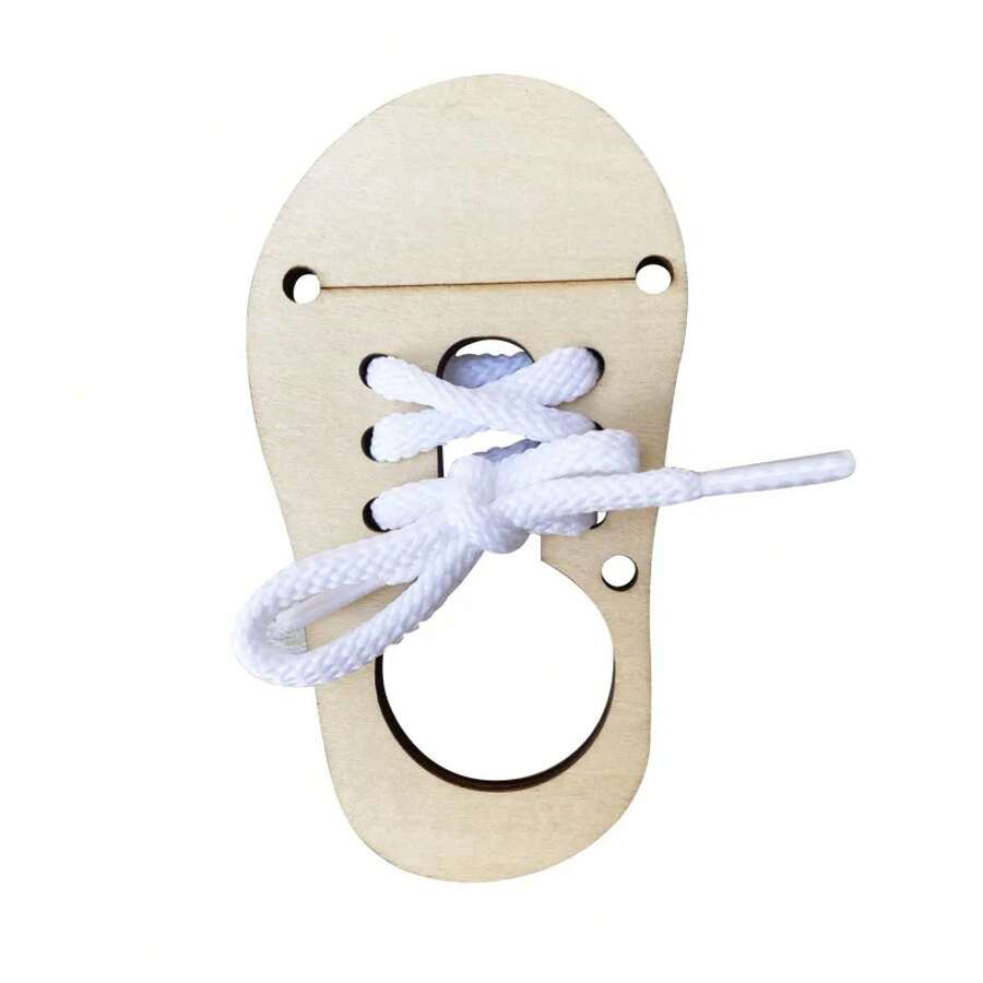 Tablero de madera ocupado, accesorios DIY, juguetes, lámparas, timbre, material didáctico Montessori, capacidad práctica, juegos educativos para niños, regalos2026 UO6J - Atar los cordones de los zapatos - Ver 1