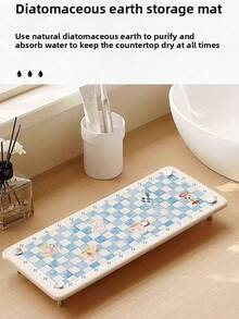 INS Style Bathroom Vanity Absorbent Shelf, Silica Gel Aroma Diffuser Tray, Toothbrush Holder - Multicolor - View 6