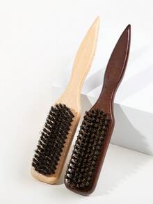 Unisex Dual-Purpose Solid Wood Brush - Fragrance-Free Professional Styling Brush, Suitable For Thick Or Fine Hair; Also Serves As A Fade-Trimming Guide And Clipper Cleaning Comb - Multicolor - View 15